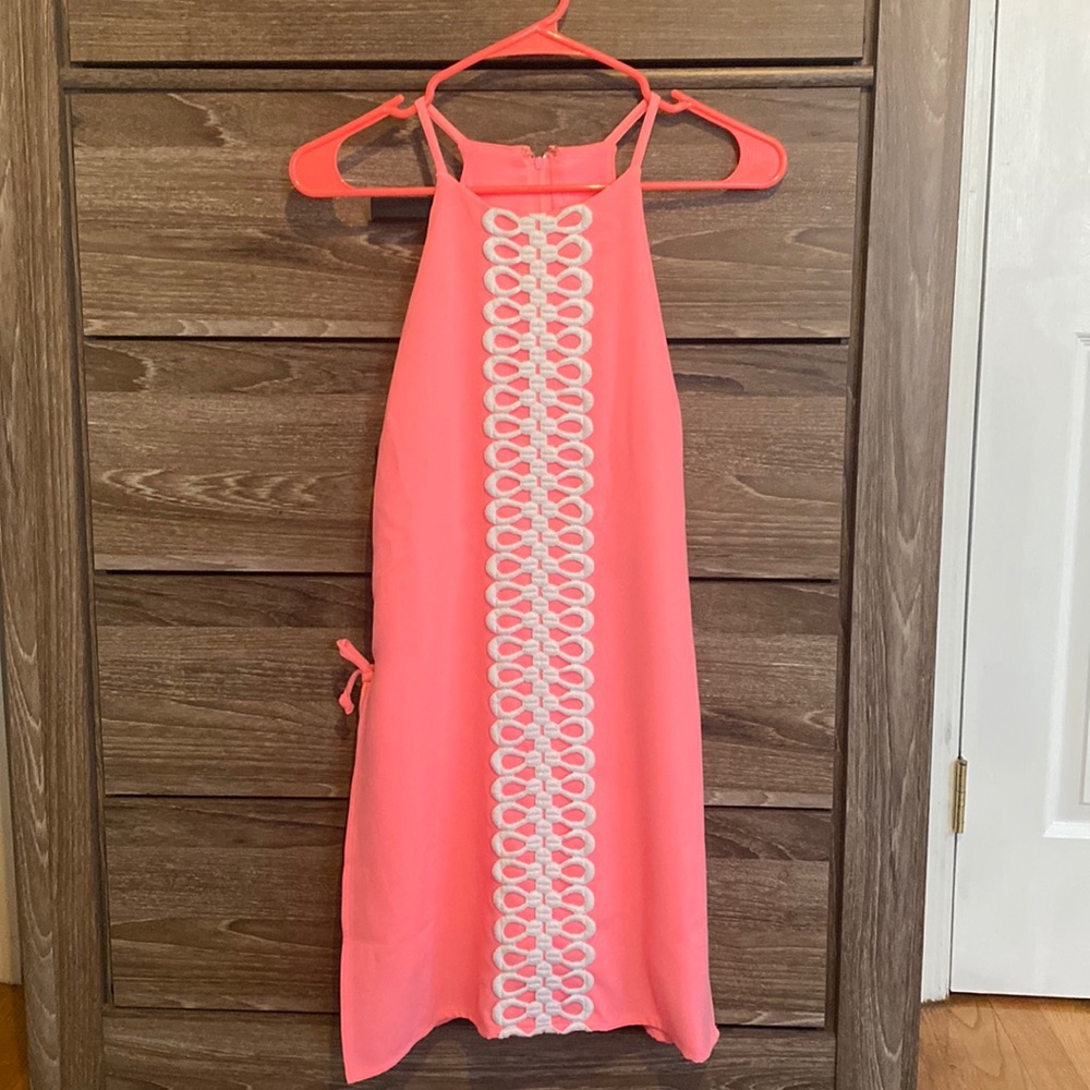 Lily Pulitzer bright pink dress with built in skirt. Size 00